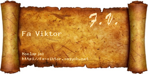 Fa Viktor névjegykártya
